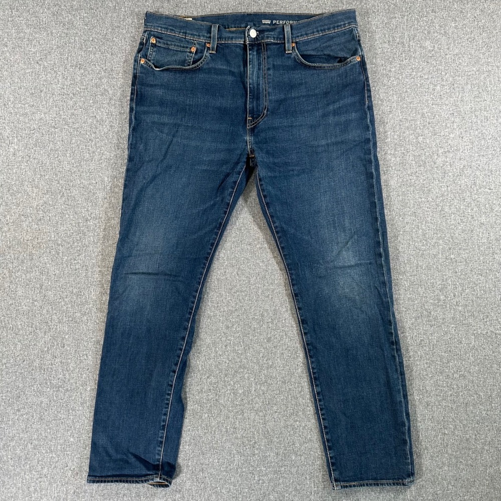 Levis 502 Taper Performance Jeans Mens 36x32 Dark Wash Blue Stretch Denim Pants